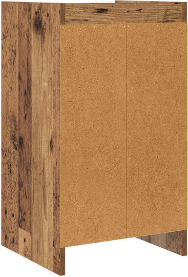 Metal Bedside Table With Brown Glass Surface 40x36x70cm