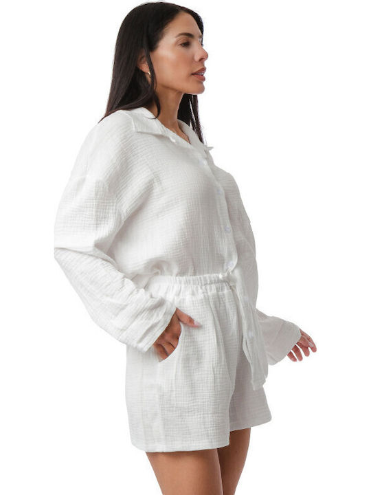 Damen-Set mit Shorts Weiß