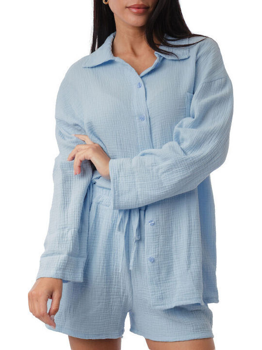 Women's Set with Light Blue Shorts