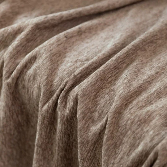 My Home Luxury Four-Seater Sofa Throw Jacquard 180x320cm Brown