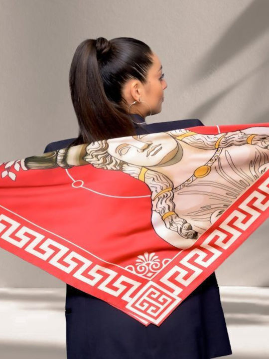 Kalfas Luxury Silk Τετράγωνο Ολομέταξο Μαντήλι Γυναικείο Μεταξωτό Φουλάρι