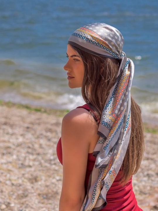 Kalfas Luxury Silk Дамски Копринен Шал Сив