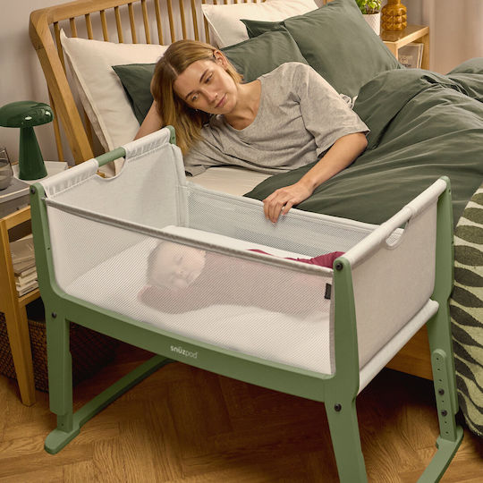 Snuz Babywiege Snuzpod Studio mit Matratze und Rädern Grün