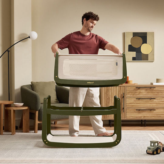 Snuz Babywiege Snuzpod5 mit Matratze und Rädern Grün