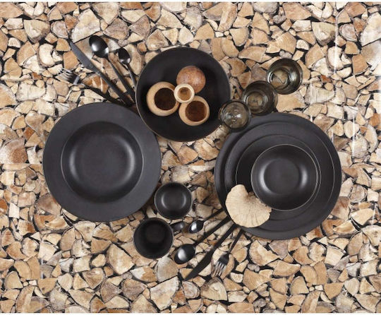 Cryspo Trio Black Porcelain Dinnerware Set 40pcs