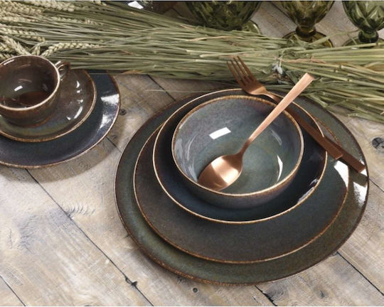 Cryspo Trio Green Porcelain Dinnerware Set 40pcs