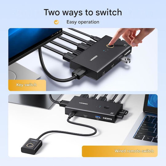 X002FV8SE5 KVM & Datenumschalter mit HDMI / USB-C / USB 3.0