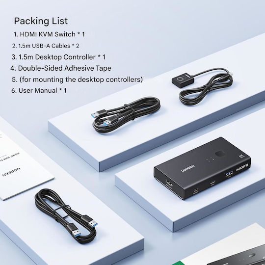 X002FV8SE5 KVM & Datenumschalter mit HDMI / USB-C / USB 3.0