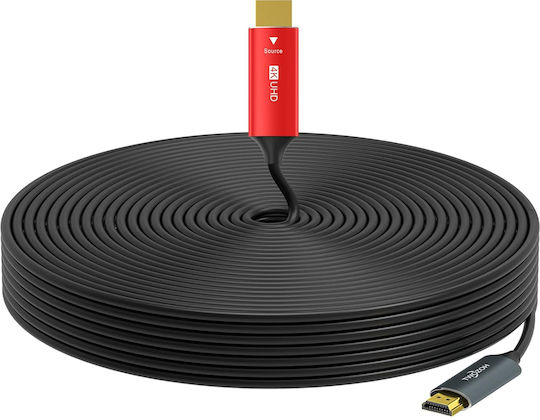 Кабел Hdmi Оптични Влакна Twozoh 50 M 4k 60 Hz 18 Gbps