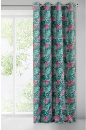 Eurofirany With Συσκότισης με Τρουκς Steel Green Pink 140x270εκ.