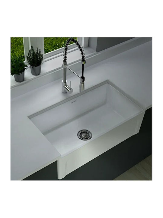 Creavit Unterbau Küchenspüle Porzellan M61xP46cm Weiße