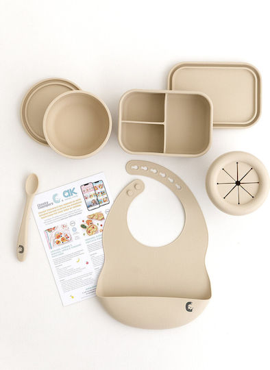 Cheeky Chompers Waterproof Silicone Baby Bib with Pocket Sand 6 Pieces