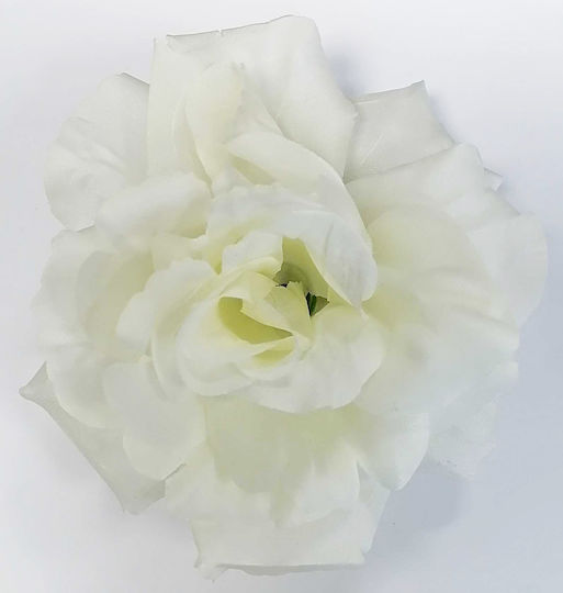 Artificial Rose Flower Head Cream Decorative