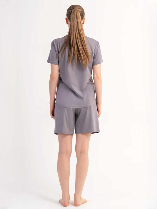Vienetta Secret Summer Women's Grey Pyjama Set
