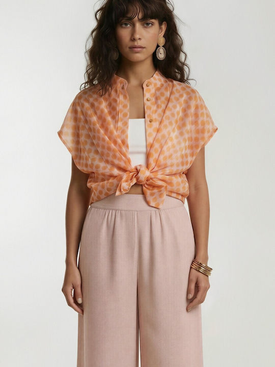 Short Sleeve Women's Shirt Orange