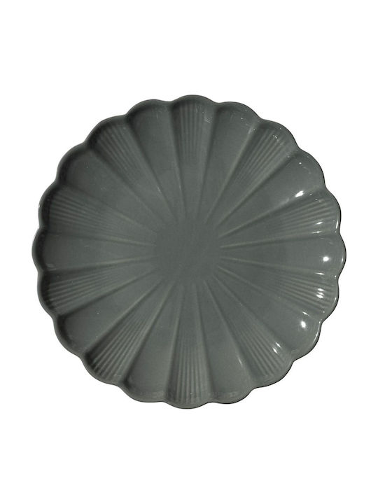 HowHomely Servierplatte für Nudeln Keramik Grau 27cm