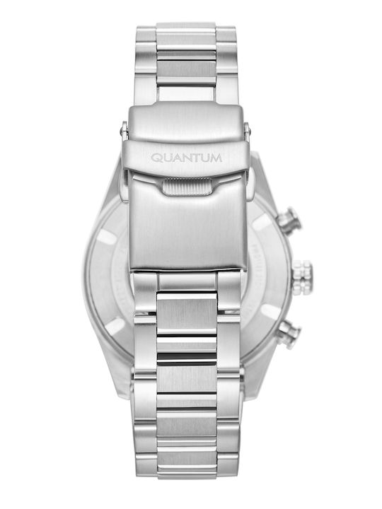 Quantum Men's Watch 42mm Chronograph Battery with Silver Metal Bracelet