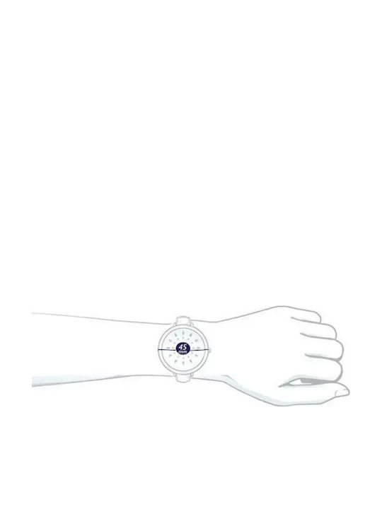 Damenuhr Batterie mit Blauem Gummiarmband