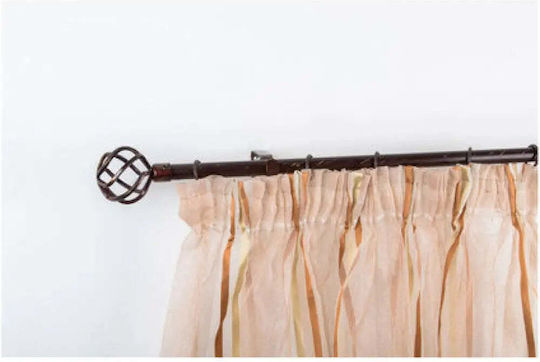 Gardinia Extendable Metallic Curtain Pole Single 110-200cm Brown-Gold