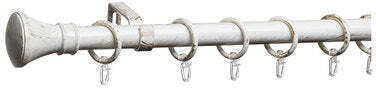 Gardinia Extendable Metallic Curtain Pole Single 120-220cm White-Gold Gardinia Extendable Metallic Curtain Pole Single 120-220cm White-Gold