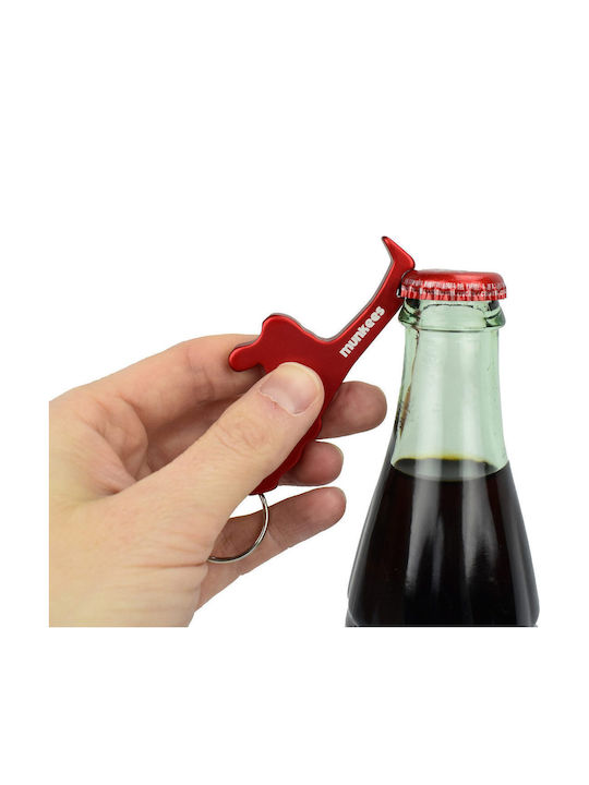 Munkees Keychain & Opener Key Ring & Bottle Opener Martial Arts Red