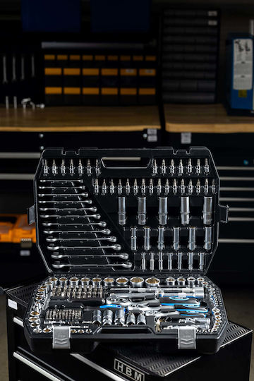 HBM Machines Ratchet with Sockets 1\2" & 3\8" & 1\4" 216 Pieces