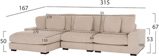 Γωνιακός Υφασμάτινος 315x167x67εκ.