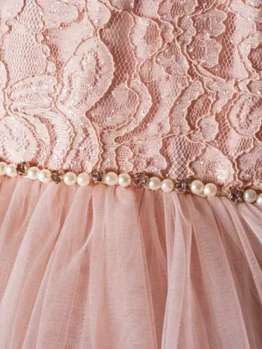 Mädchenkleid Mit Pailletten In Rosa