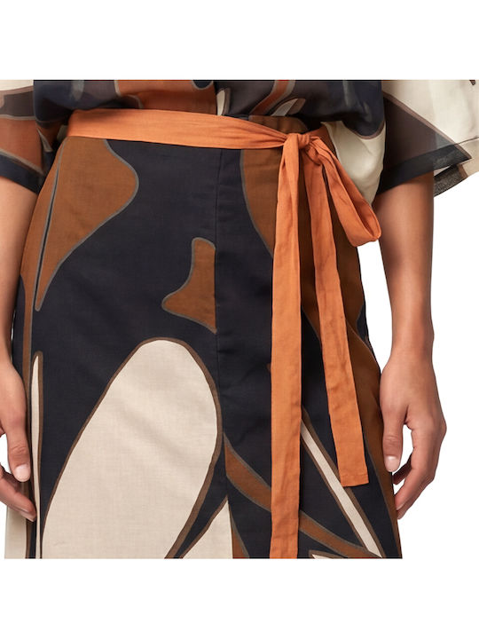 High Waist Maxi Envelope Skirt Ecru Brown Black S26A8005-One-Color