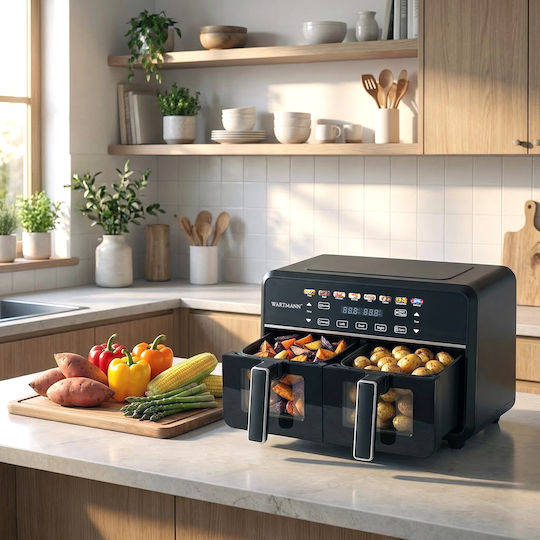 Wartmann Air Fryer με Διπλό Αποσπώμενο Κάδο 11lt Μαύρο WM-2511