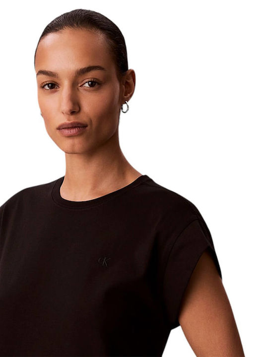 Summer Midi T-Shirt Dress with Tearing Black