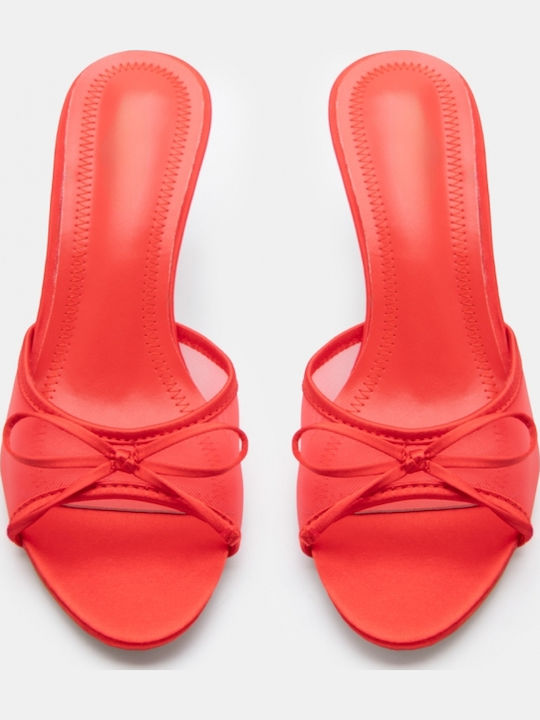 Mules With High Heel In Red Colour