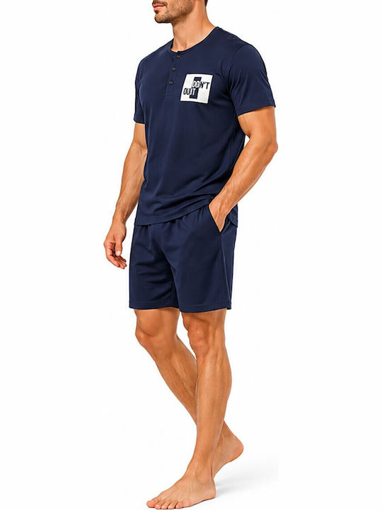 Best Touch Pijama de Vară pentru Bărbați Albastră