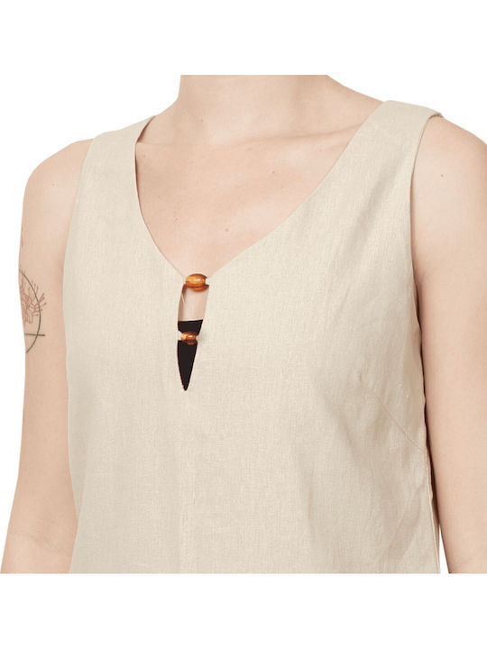 Summer Mini Dress Beige