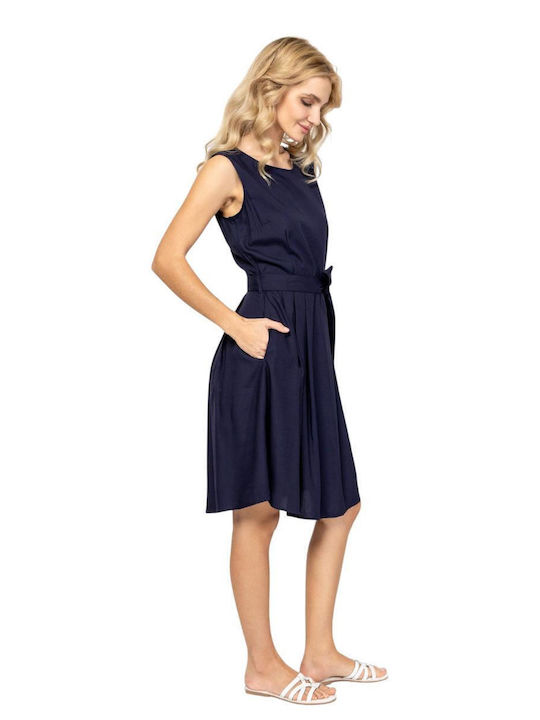Sommer Midi Hemdkleid Navy