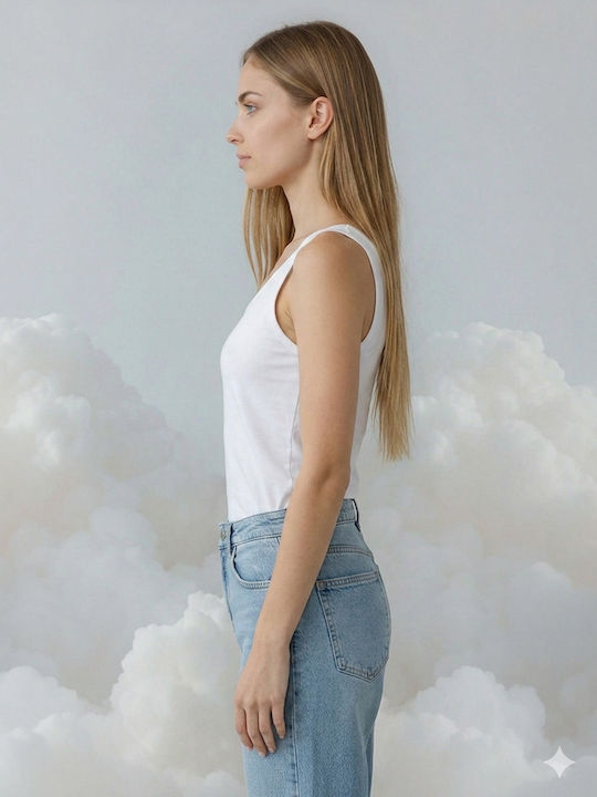 Cotton White Women's Tank Top