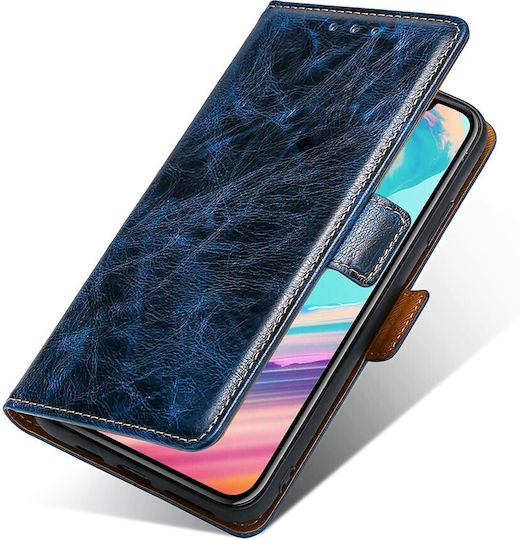 Tel1 Huawei P Smart 2021 Knead Pattern Texture Side Buckle Book Case Blue