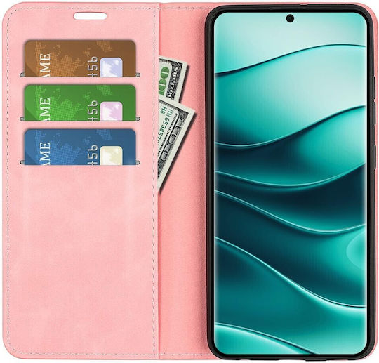 Tel1 Xiaomi Redmi Note 14 Pro 5g 14 Pro Plus 5g Poco X7 5g Retro-skin Магнитен Калъф Книга Розов