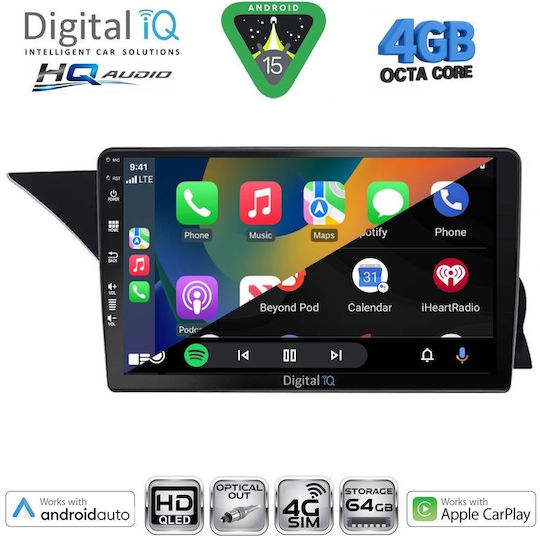 Digital IQ Car Audio System for Mercedes-Benz GLK 2013-2017 Bluetooth USB WiFi GPS Apple CarPlay Android Auto with 9" Touch Screen