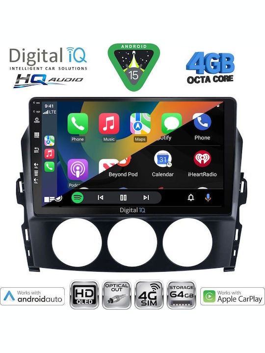 Digital IQ Car Audio System for Mazda CX-9 2006-2015 Bluetooth USB WiFi GPS Apple CarPlay Android Auto with 10" Touch Screen
