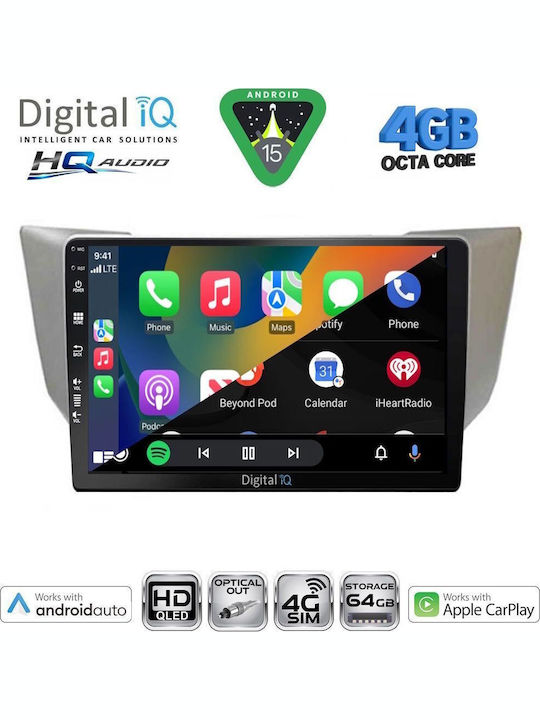 Digital IQ Car Audio System for Lexus CT 2011-2020 Bluetooth USB WiFi GPS Apple CarPlay Android Auto with 9" Touch Screen