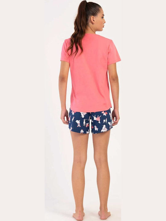 Vienetta Secret Summer Women's Cotton Pyjama Set Rosebloom Vienetta Secret Summer Women's Cotton Pyjama Set Rosebloom