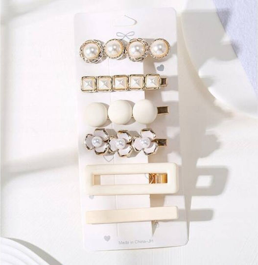 Ecarla Set Elegant White Hairpins Sp256 6pcs