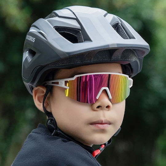 Rockbros Cycling Glasses with Pink Frame and Polarized Lenses