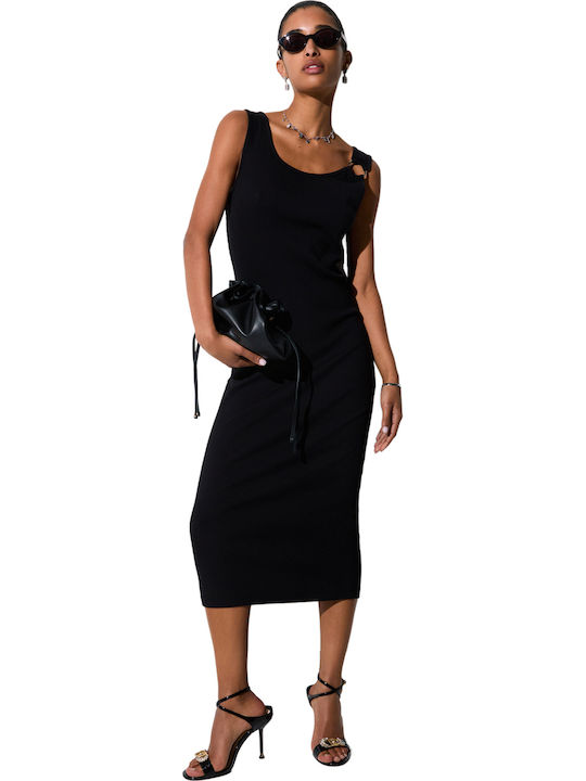 Summer Midi Evening Dress Black
