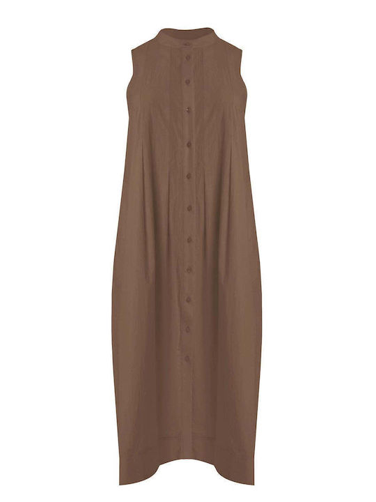 Rochii De Vară Pentru Femei Midi Rochie-Cămașă Bej