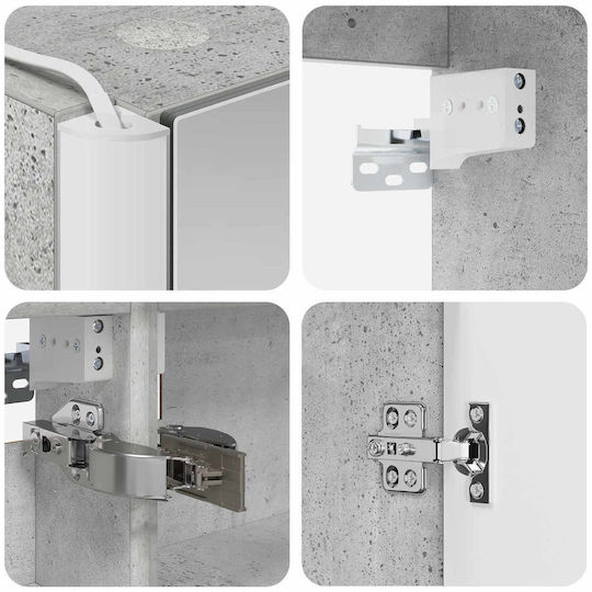 vidaXL Badezimmer Waschtisch-Einheit mit Licht Gray