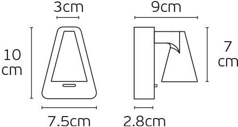 VK Lighting Wall Lamp with Integrated LED and Warm White Light Black