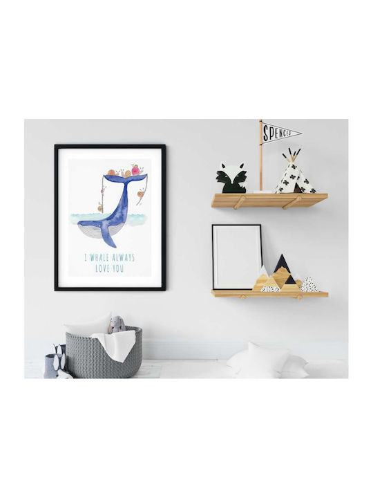 Παιδική Αφίσα Little Whale 50x40εκ.