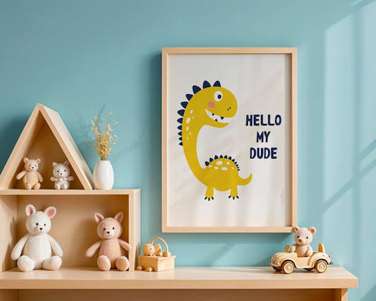 Παιδική Αφίσα Hello Dinosauro 50x40εκ.